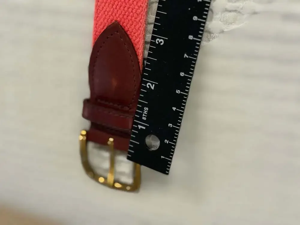 The Belted Cow Co. Pink Canvas Lobster Embroidered Belt